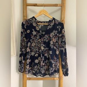 Blu Pepper floral button down blouse